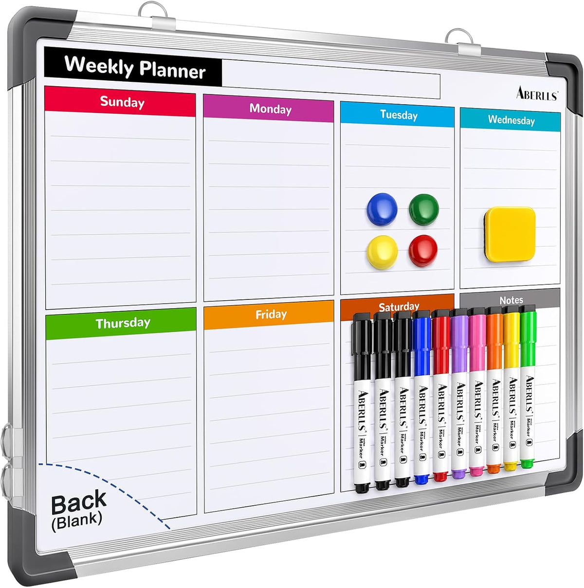 Monthly Calendar Whiteboard for Wall, Dry Erase Board, Magnetic White Board