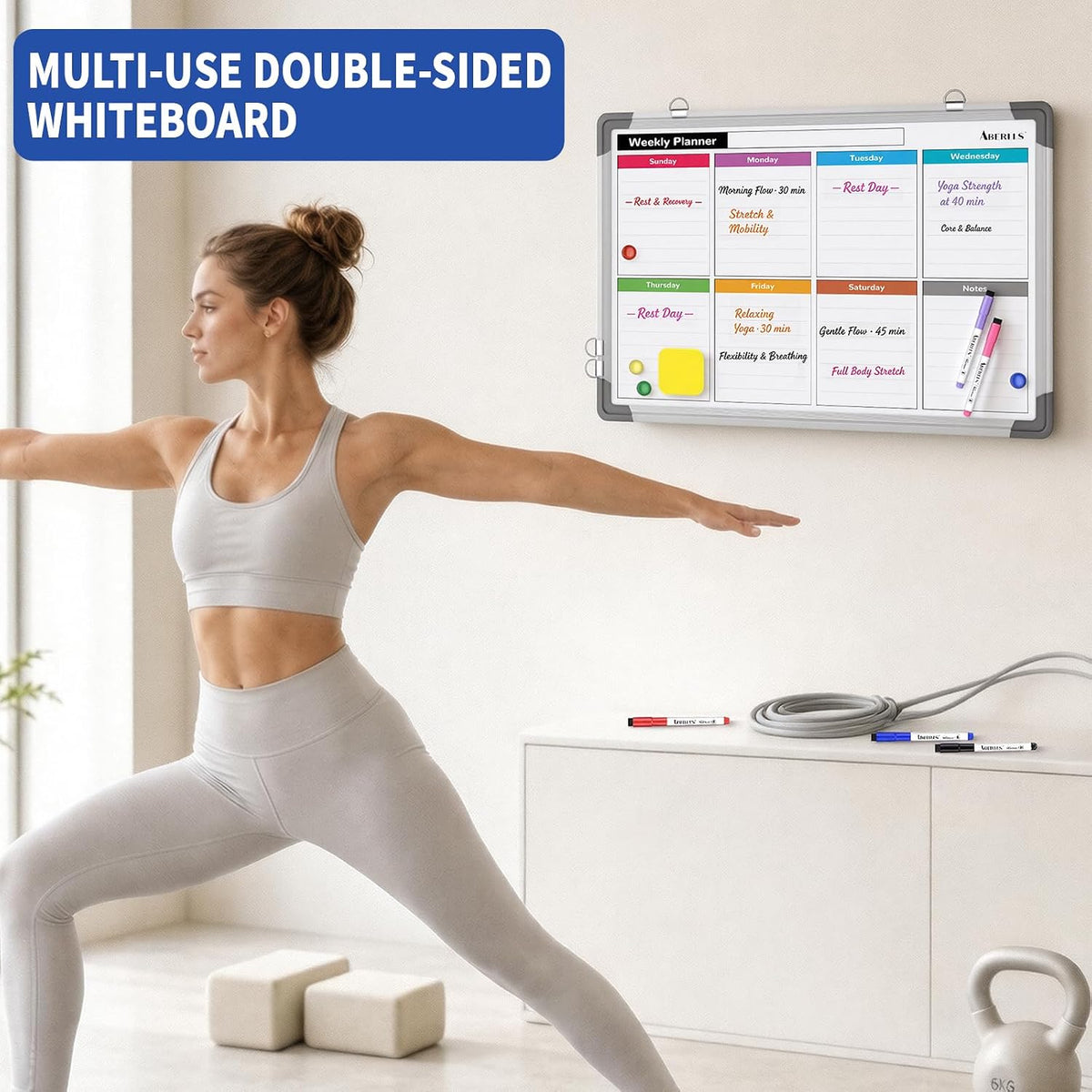 Monthly Calendar Whiteboard for Wall, Dry Erase Board, Magnetic White Board