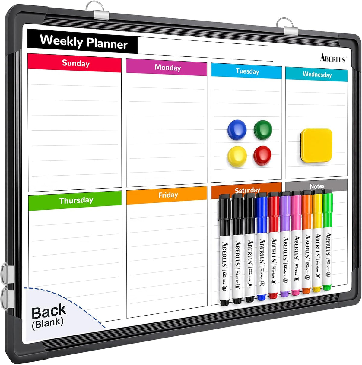 Monthly Calendar Whiteboard for Wall, Dry Erase Board, Magnetic White Board