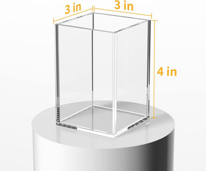 Acrylic Pen Holder for Desk, Clear Pencil Cup Organizer 2 Packs