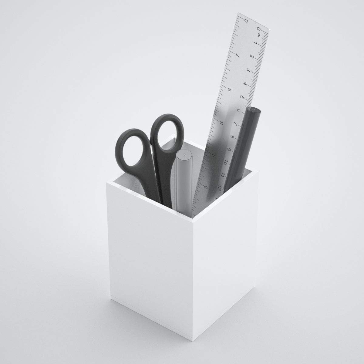 Acrylic Pen Holder for Desk, Clear Pencil Cup Organizer 2 Packs