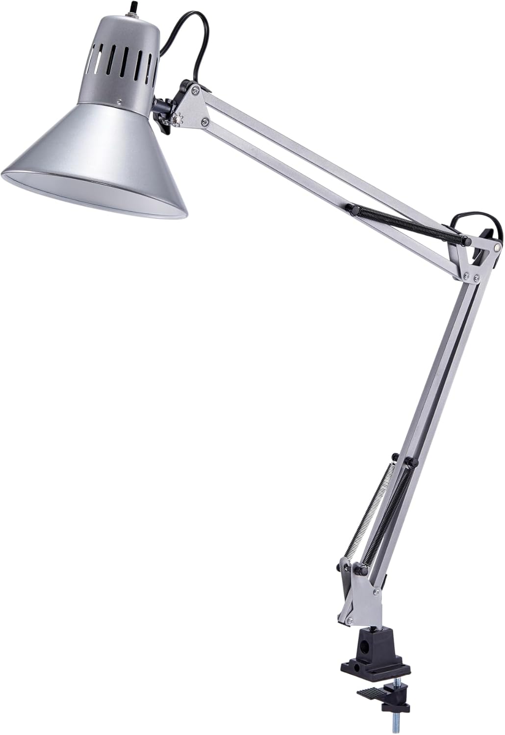 Bostitch Office VLF100 LED Swing Arm Desk Lamp with Clamp Mount, 36" Reach, Includes LED Bulb,Black