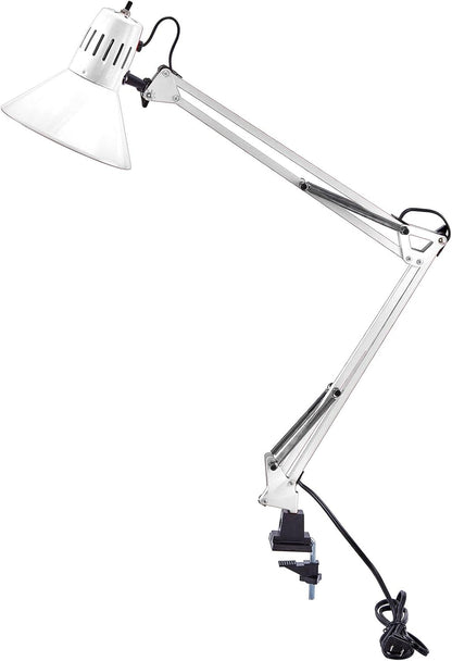 Bostitch Office VLF100 LED Swing Arm Desk Lamp with Clamp Mount, 36" Reach, Includes LED Bulb,Black