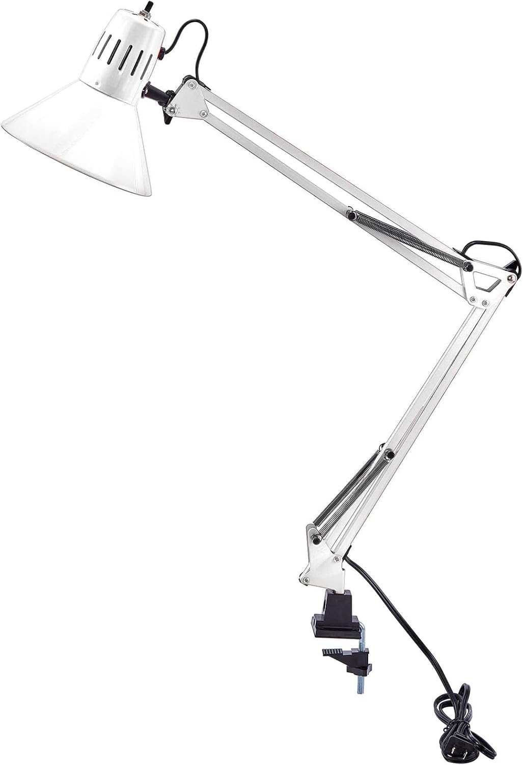 Bostitch Office VLF100 LED Swing Arm Desk Lamp with Clamp Mount, 36" Reach, Includes LED Bulb,Black
