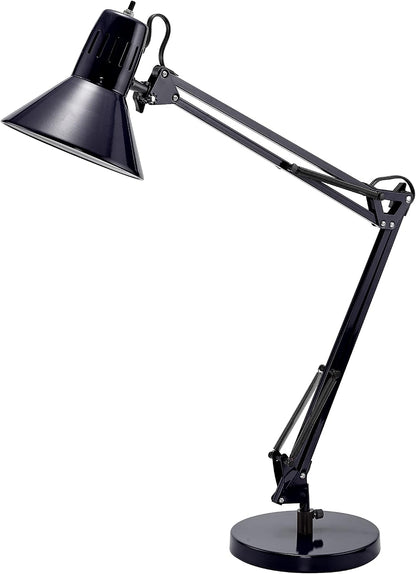 Bostitch Office VLF100 LED Swing Arm Desk Lamp with Clamp Mount, 36" Reach, Includes LED Bulb,Black