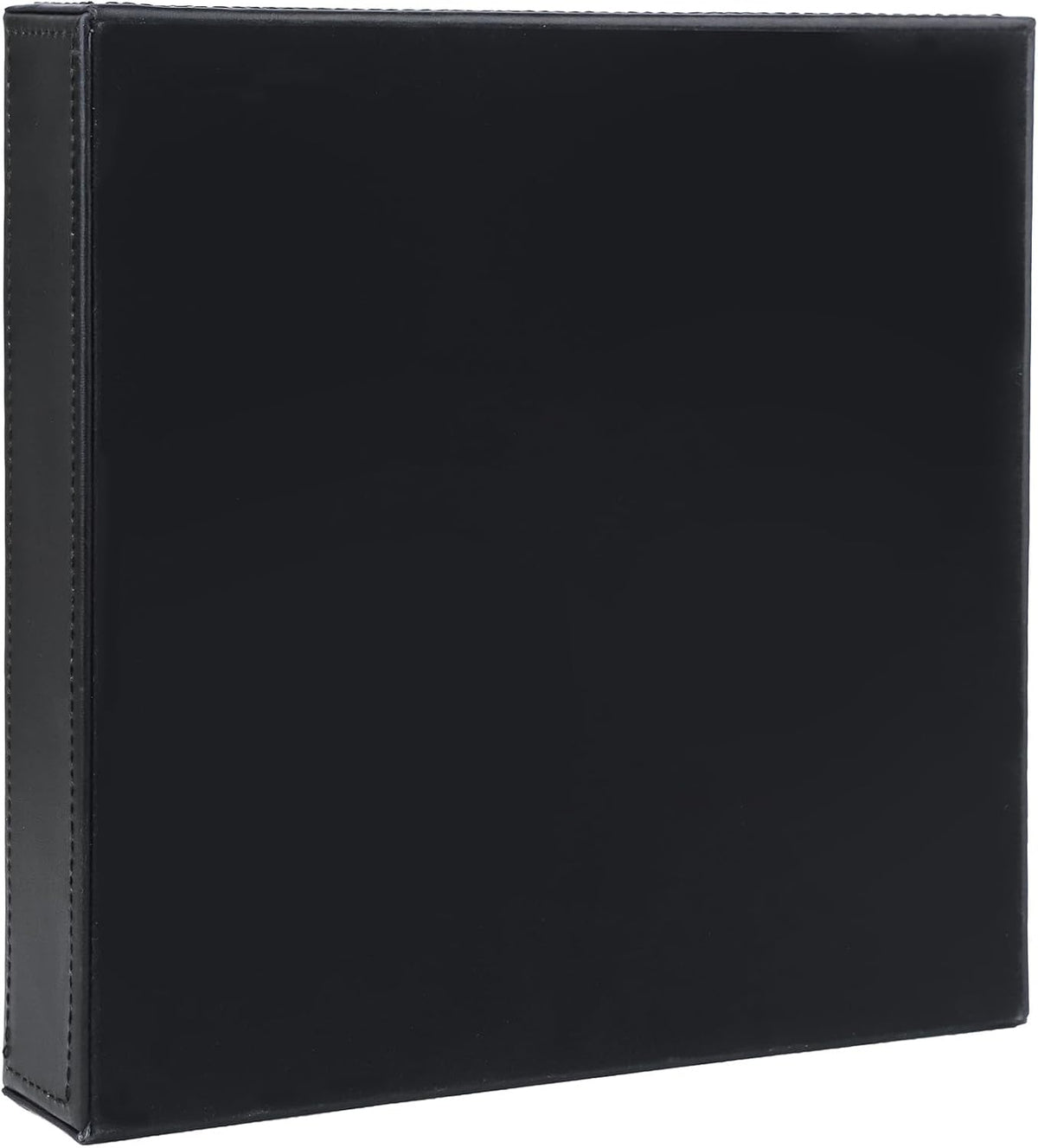 Faux Leather Vanity Tray, Elegant Desktop Storage Organizer, Decorative Catchall for Perfume, Bathroom Valet, Nightstand or Dresser, Black, 10.2 x 8.4 x 1.8 Inches