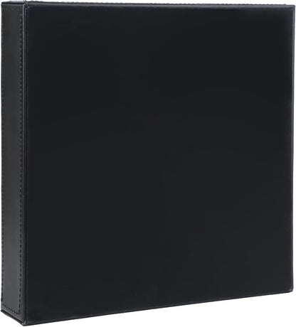 Faux Leather Vanity Tray, Elegant Desktop Storage Organizer, Decorative Catchall for Perfume, Bathroom Valet, Nightstand or Dresser, Black, 10.2 x 8.4 x 1.8 Inches