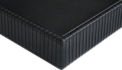 Faux Leather Vanity Tray, Elegant Desktop Storage Organizer, Decorative Catchall for Perfume, Bathroom Valet, Nightstand or Dresser, Black, 10.2 x 8.4 x 1.8 Inches