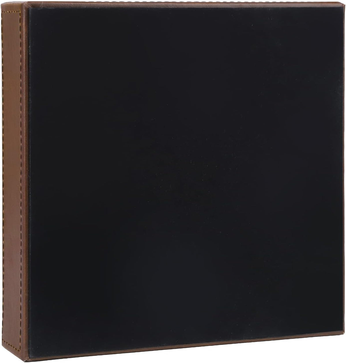 Faux Leather Vanity Tray, Elegant Desktop Storage Organizer, Decorative Catchall for Perfume, Bathroom Valet, Nightstand or Dresser, Black, 10.2 x 8.4 x 1.8 Inches