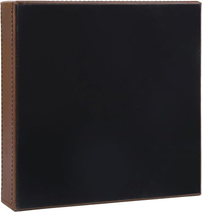 Faux Leather Vanity Tray, Elegant Desktop Storage Organizer, Decorative Catchall for Perfume, Bathroom Valet, Nightstand or Dresser, Black, 10.2 x 8.4 x 1.8 Inches