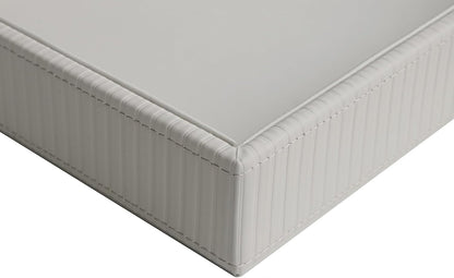 Faux Leather Vanity Tray, Elegant Desktop Storage Organizer, Decorative Catchall for Perfume, Bathroom Valet, Nightstand or Dresser, Black, 10.2 x 8.4 x 1.8 Inches
