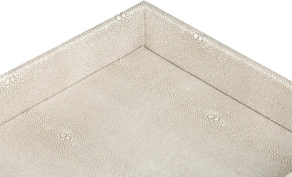 Faux Leather Vanity Tray, Elegant Desktop Storage Organizer, Decorative Catchall for Perfume, Bathroom Valet, Nightstand or Dresser, Black, 10.2 x 8.4 x 1.8 Inches