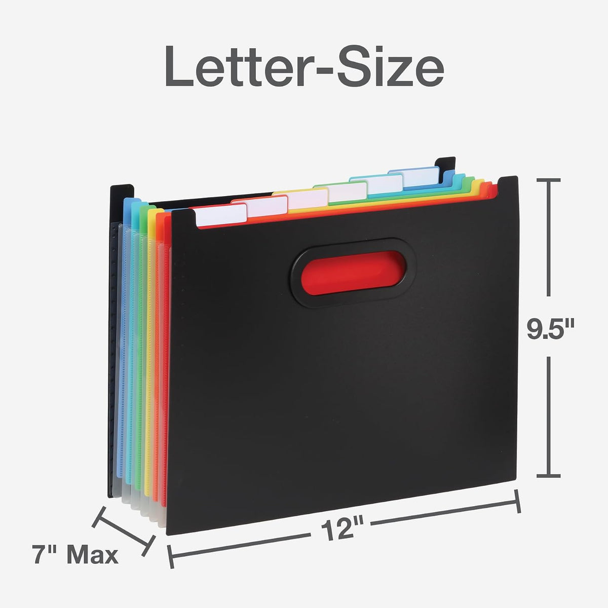 Pendaflex Portable Desktop File, Document Holder for Home and Office, Plastic Organizer Box, Side Handles, Hanging File Folders, Tabs & Inserts, Letter Size, 9-1/2 x 12-3/16 x 6 Inches, Black (23013)