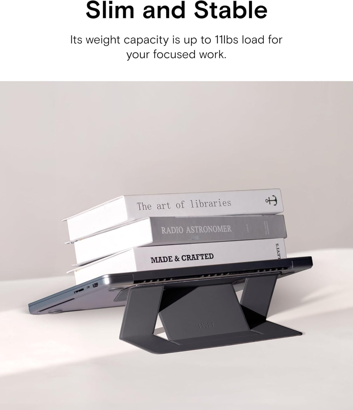 Invisible Laptop Stand, Stick-On Portable Laptop Riser for Mobile Work