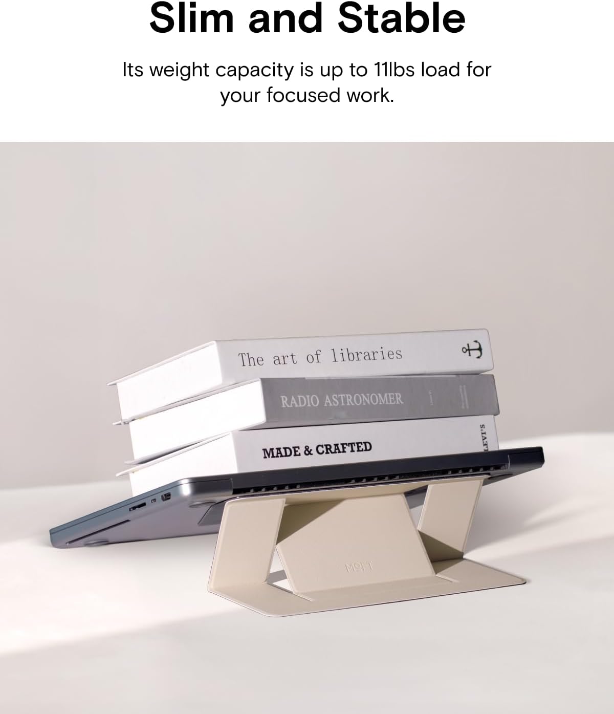 Invisible Laptop Stand, Stick-On Portable Laptop Riser for Mobile Work