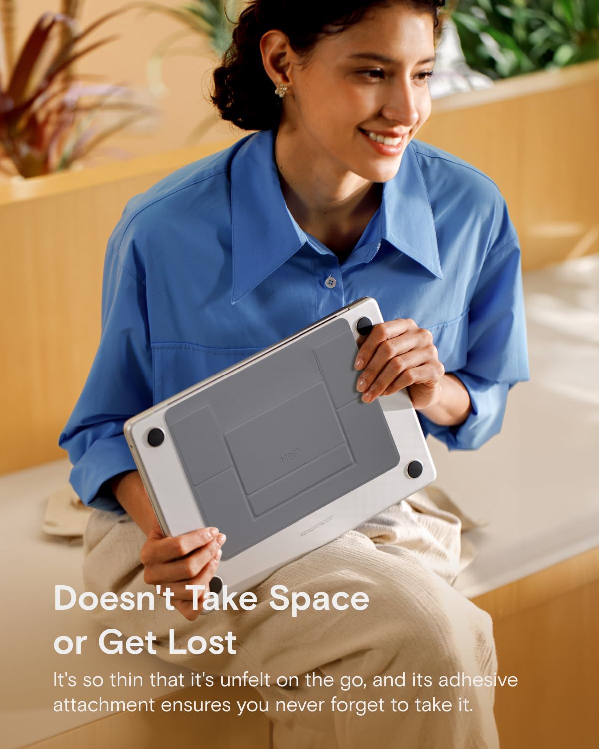 Invisible Laptop Stand, Stick-On Portable Laptop Riser for Mobile Work