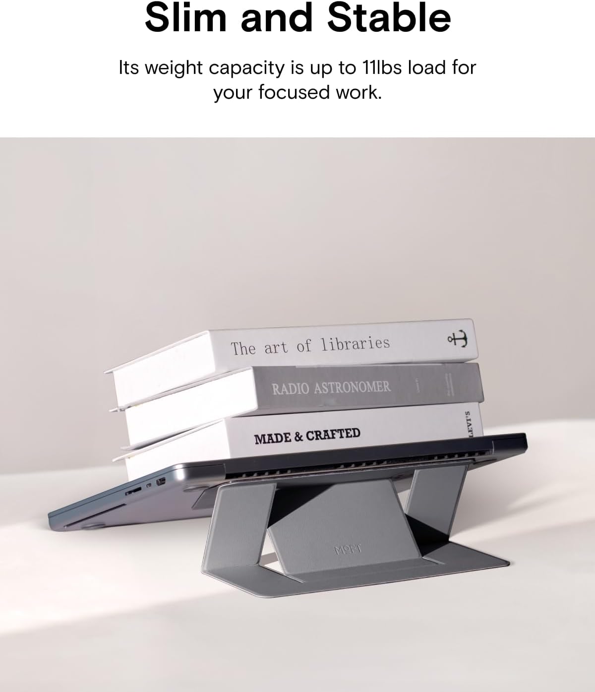 Invisible Laptop Stand, Stick-On Portable Laptop Riser for Mobile Work