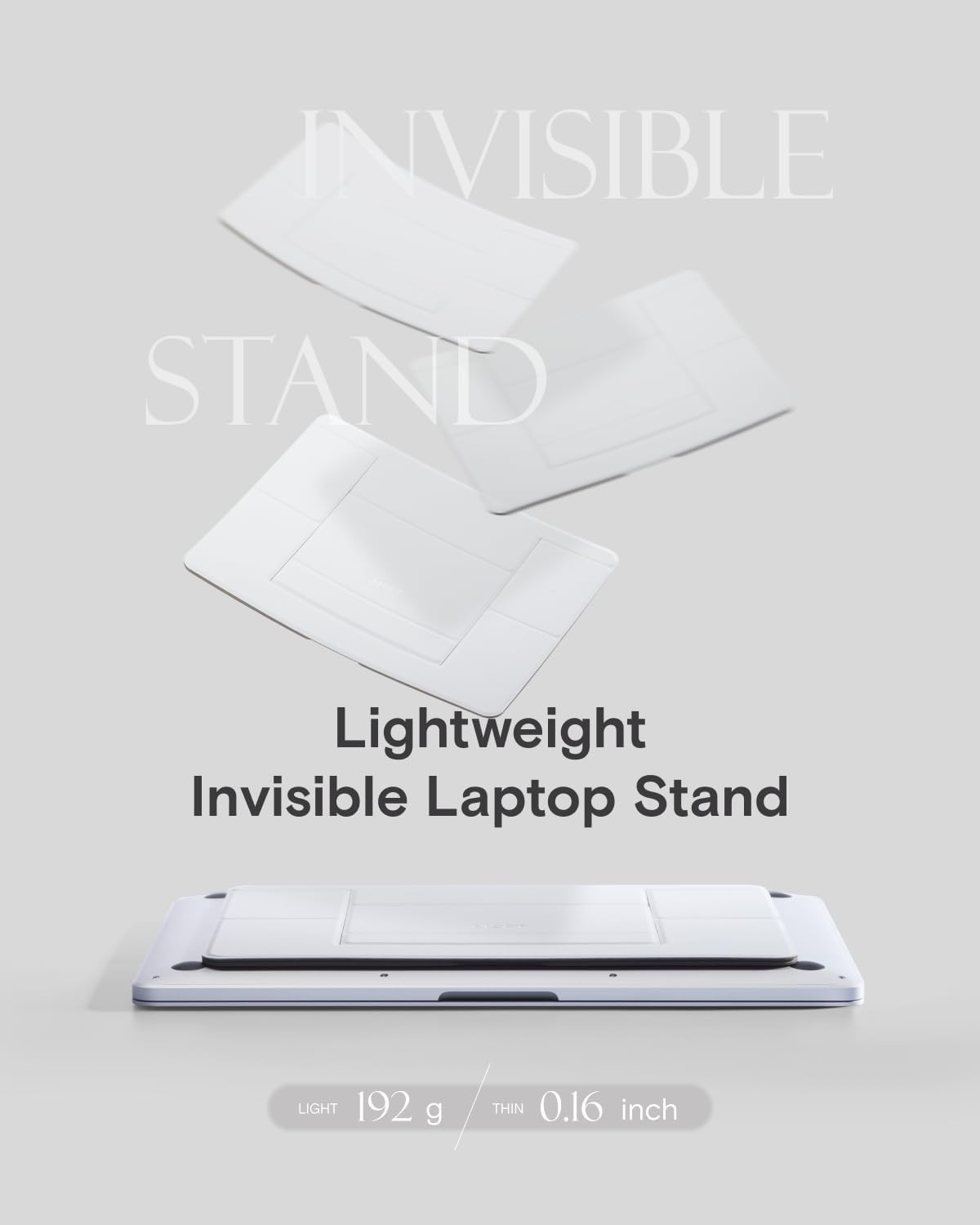 Invisible Laptop Stand, Stick-On Portable Laptop Riser for Mobile Work