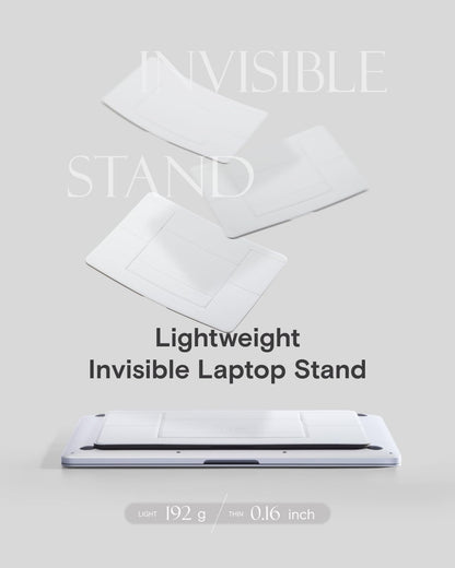 Invisible Laptop Stand, Stick-On Portable Laptop Riser for Mobile Work