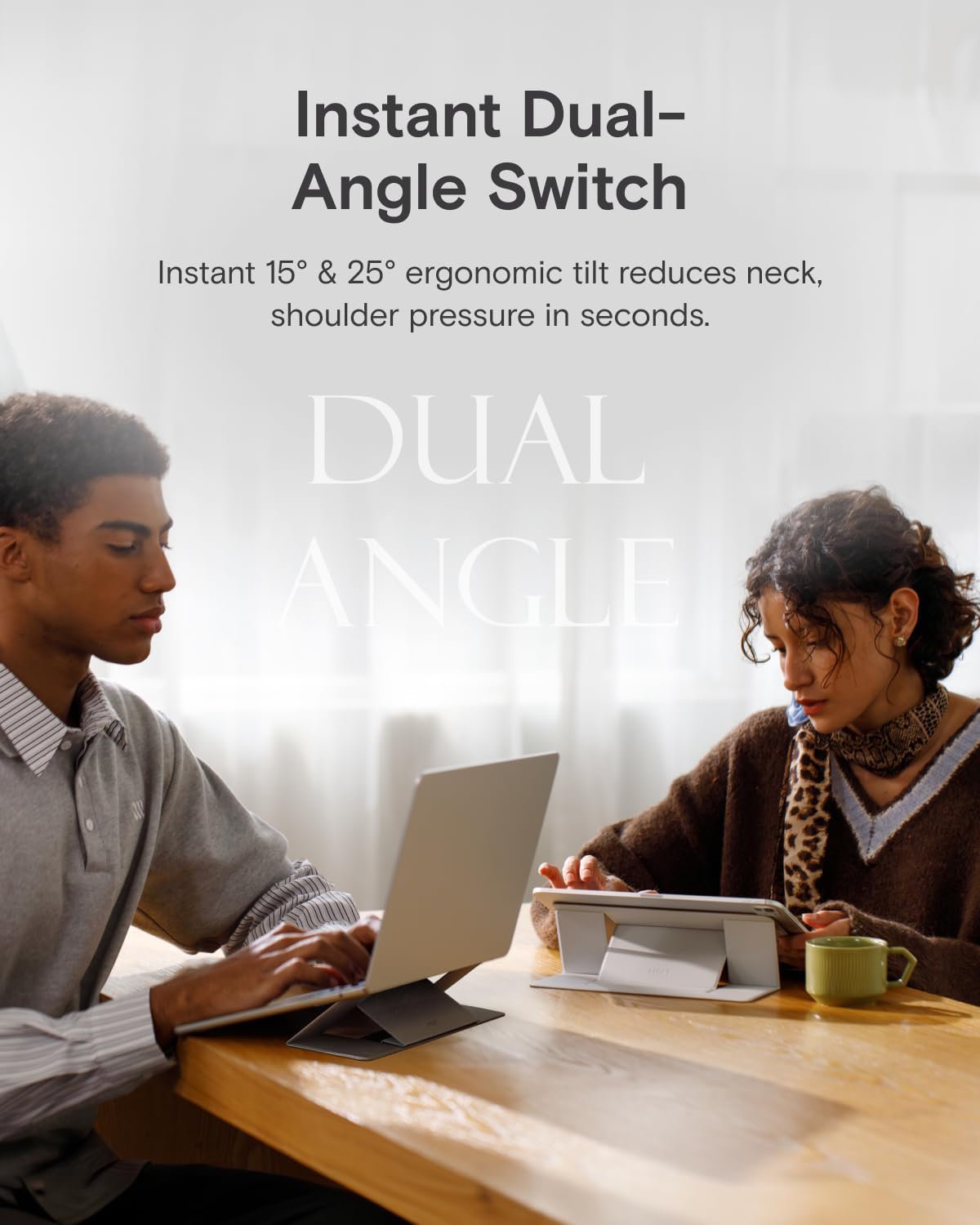 Invisible Laptop Stand, Stick-On Portable Laptop Riser for Mobile Work