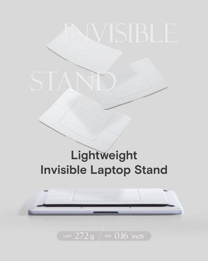 Invisible Laptop Stand, Stick-On Portable Laptop Riser for Mobile Work