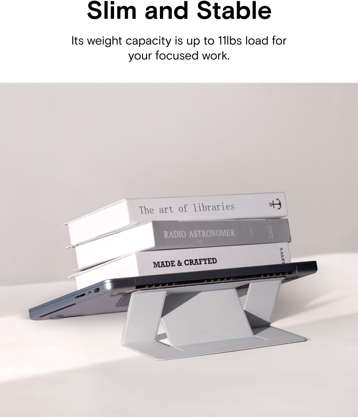 Invisible Laptop Stand, Stick-On Portable Laptop Riser for Mobile Work