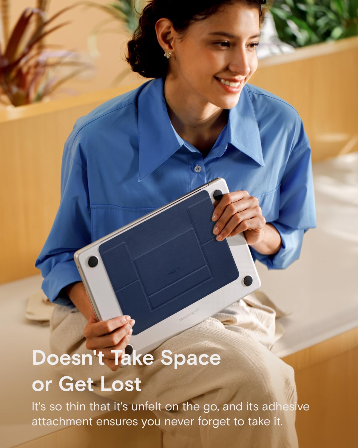 Invisible Laptop Stand, Stick-On Portable Laptop Riser for Mobile Work