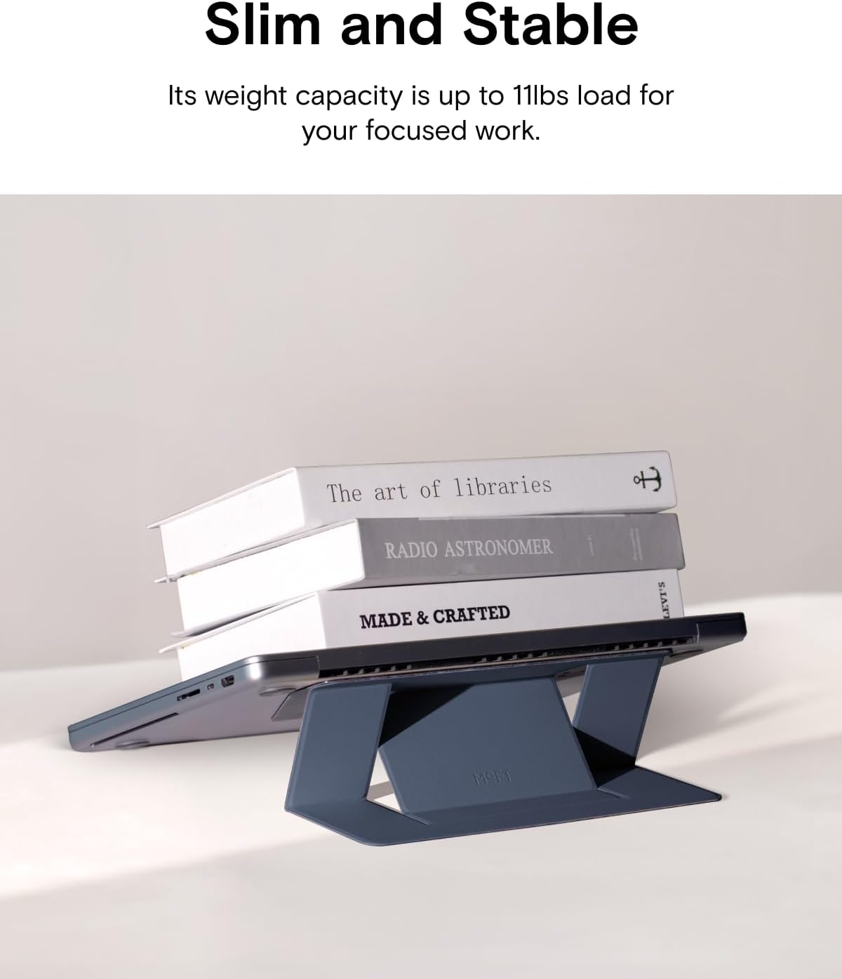 Invisible Laptop Stand, Stick-On Portable Laptop Riser for Mobile Work