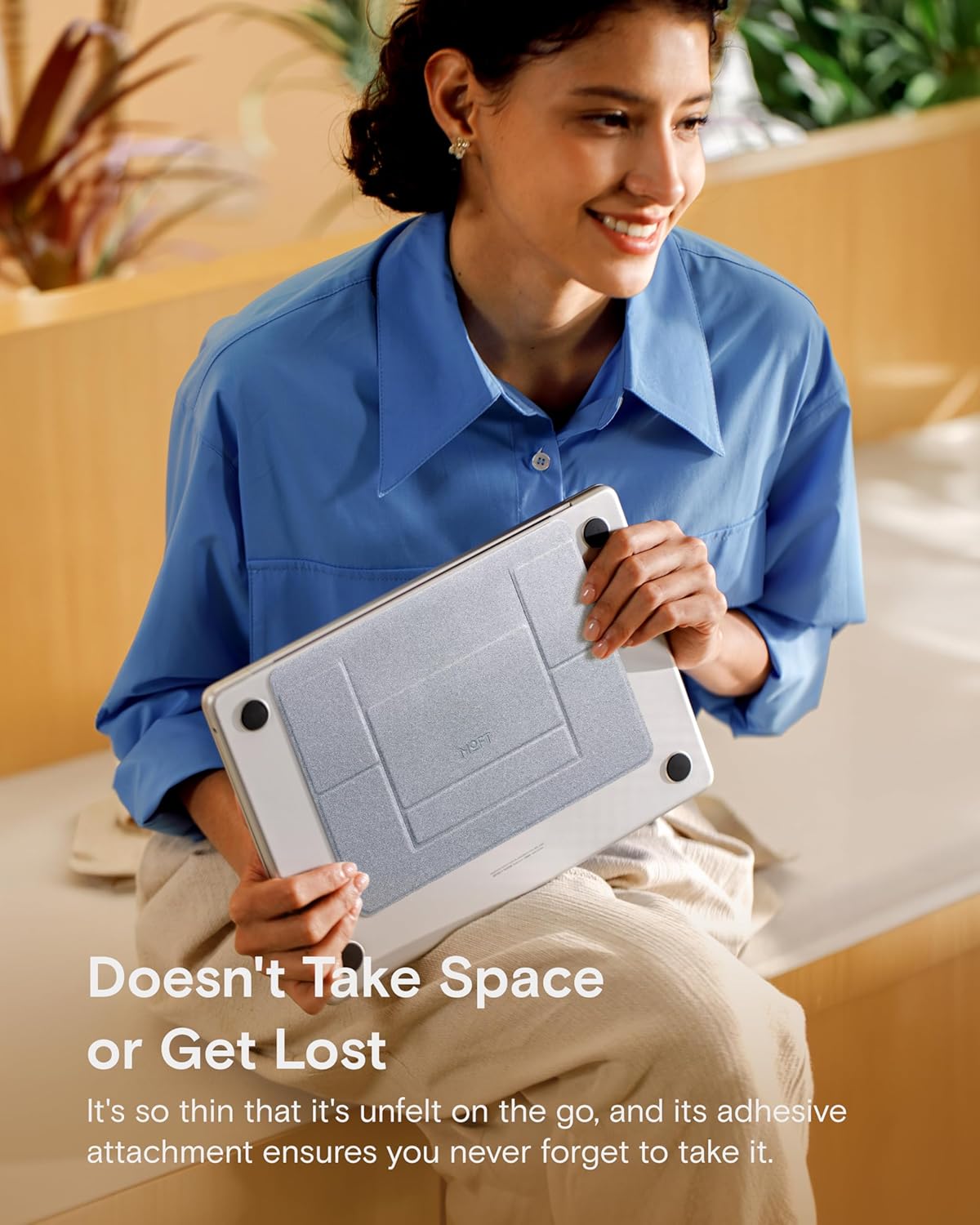 Invisible Laptop Stand, Stick-On Portable Laptop Riser for Mobile Work