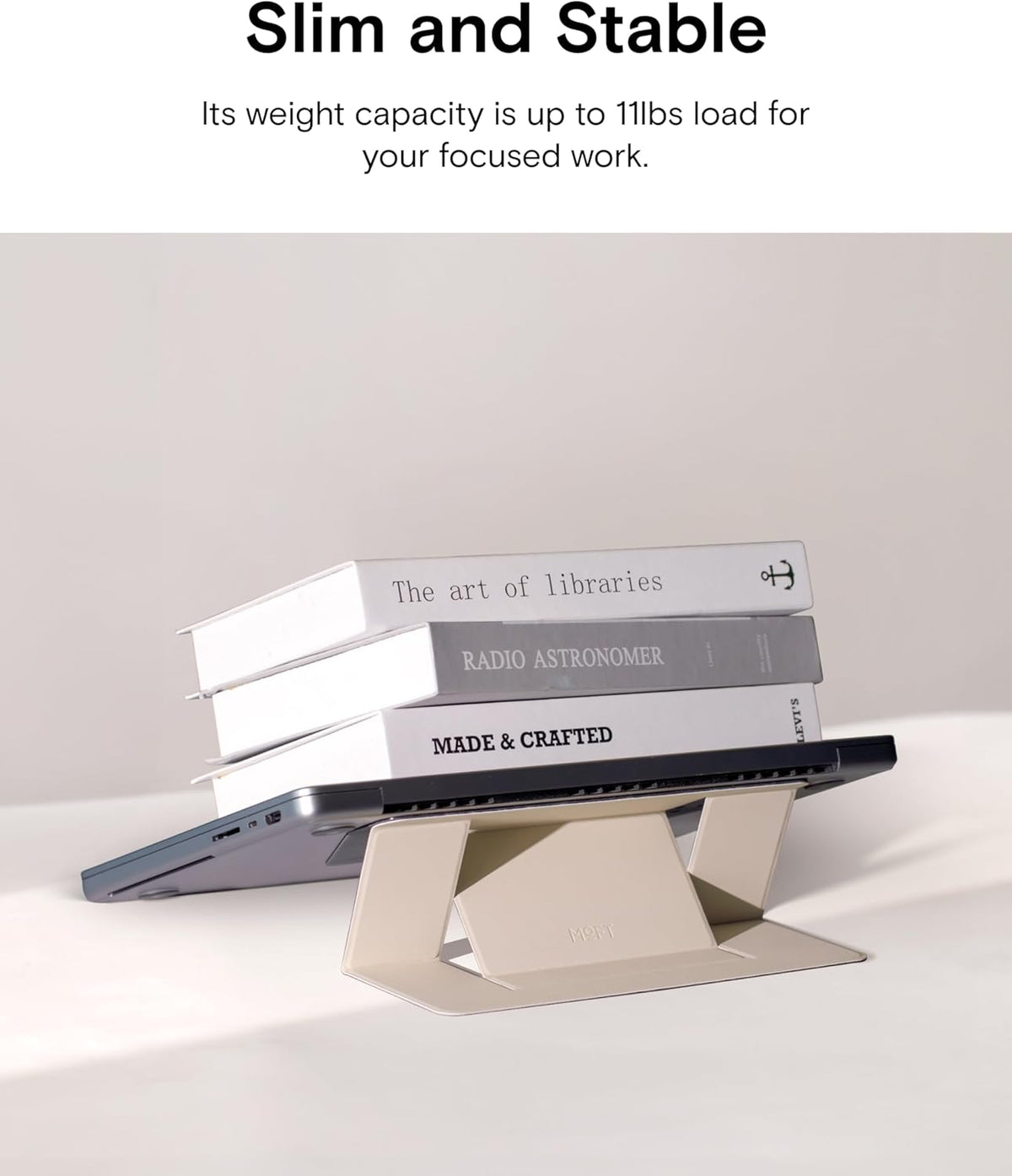 Invisible Laptop Stand, Stick-On Portable Laptop Riser for Mobile Work