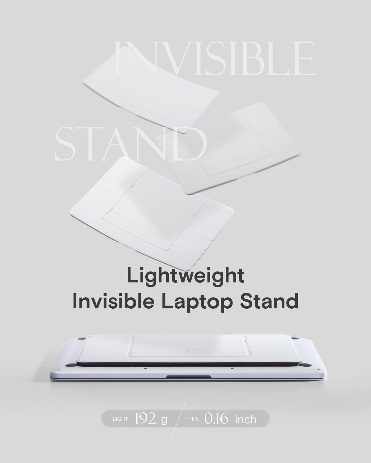 Invisible Laptop Stand, Stick-On Portable Laptop Riser for Mobile Work