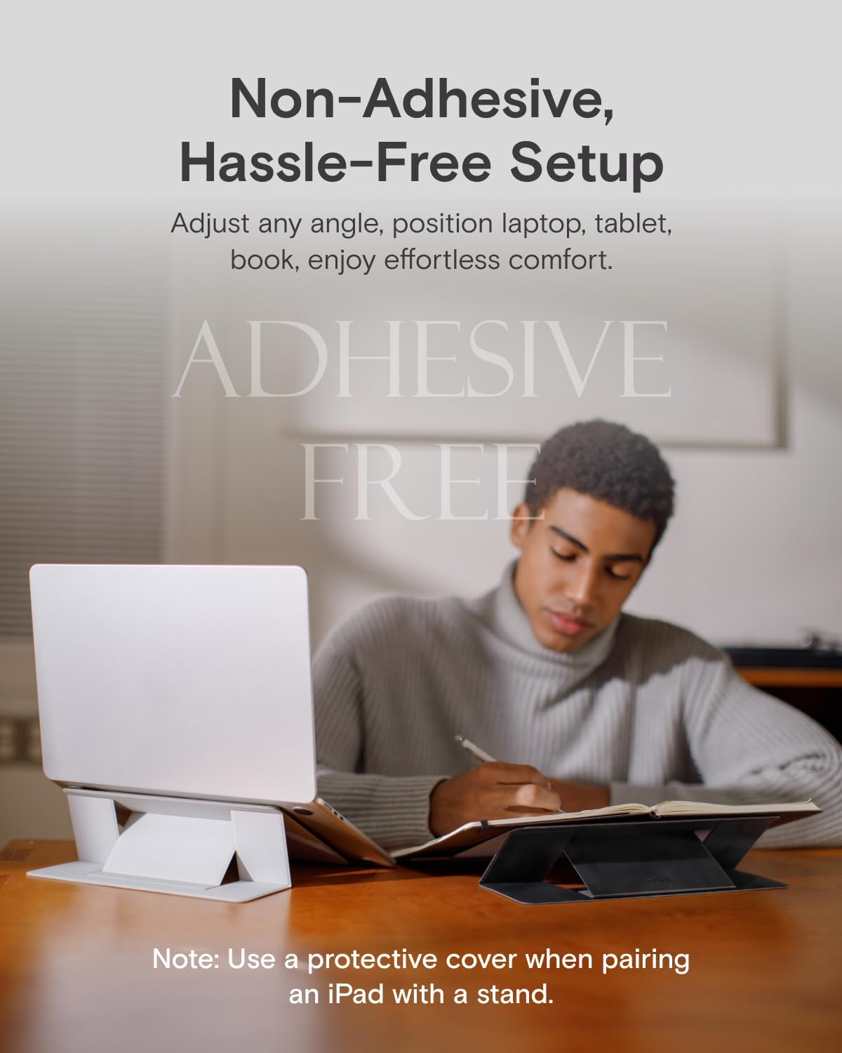 Invisible Laptop Stand, Stick-On Portable Laptop Riser for Mobile Work