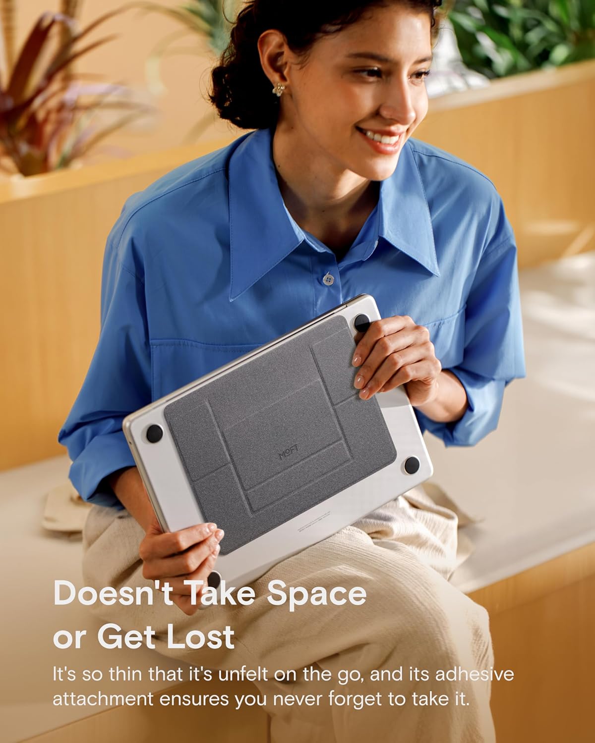 Invisible Laptop Stand, Stick-On Portable Laptop Riser for Mobile Work