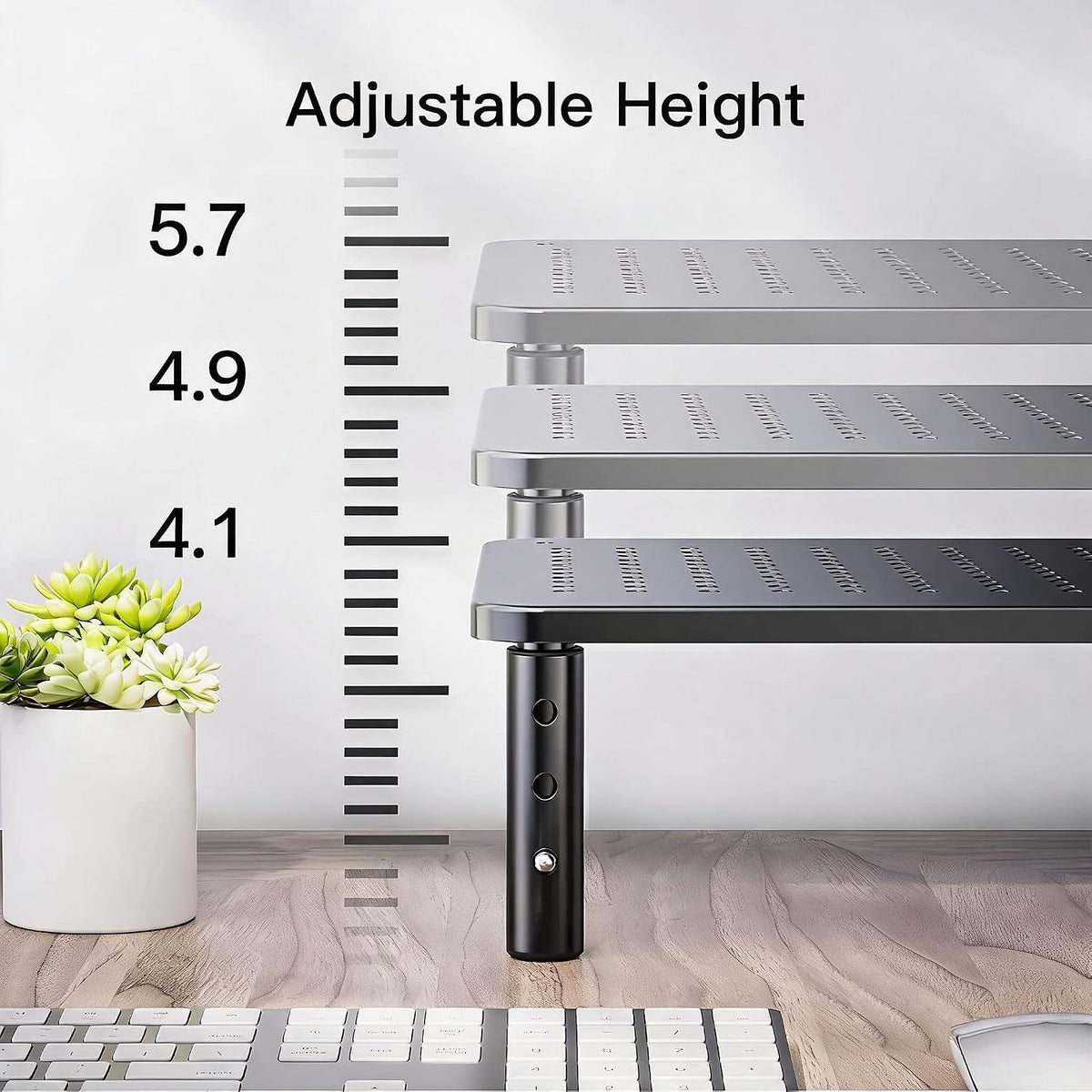 Computer Monitor Stand for Desk, Adjustable Laptop Riser, 2 Pack