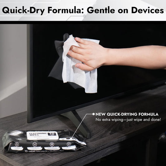 Electronic Wipes Screen Cleaner 70 Count, XL 8x10 Inch