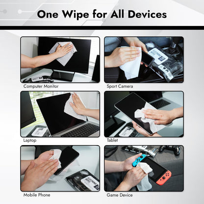 Electronic Wipes Screen Cleaner 70 Count, XL 8x10 Inch