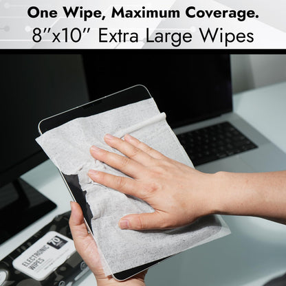 Electronic Wipes Screen Cleaner 70 Count, XL 8x10 Inch