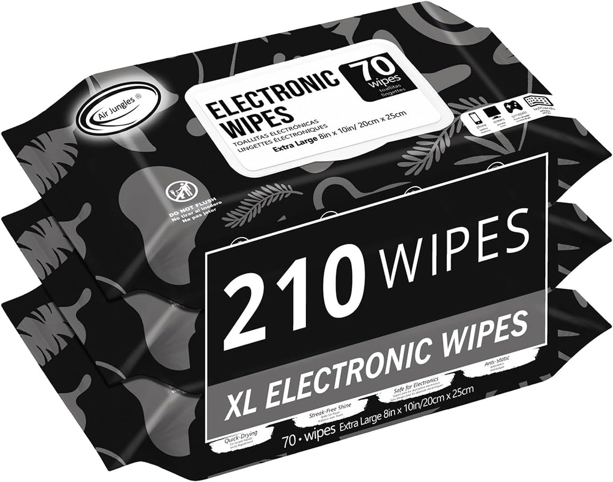 Electronic Wipes Screen Cleaner 70 Count, XL 8x10 Inch