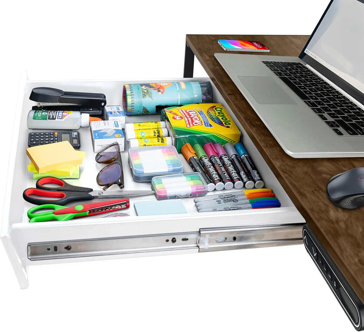 Large 23.6 Inch Under Desk Drawer Slide Out, Pencil Drawer, Undermount Desk Drawer, Under Counter Drawers, Attachable Desk Drawer, Drawer For Under Desk, Undermount Drawer, Under Desk Pull Out Drawer