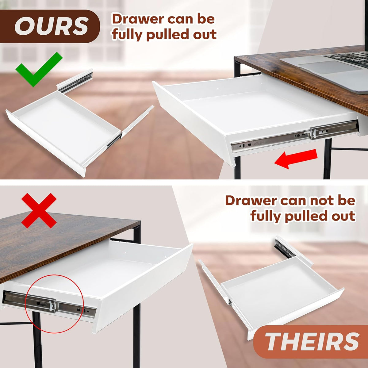 Large 23.6 Inch Under Desk Drawer Slide Out, Pencil Drawer, Undermount Desk Drawer, Under Counter Drawers, Attachable Desk Drawer, Drawer For Under Desk, Undermount Drawer, Under Desk Pull Out Drawer