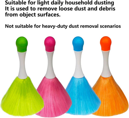 4 Pack 8" Hand Grips Microfiber Washable Duster, Suitable for Light Daily Household Dusting, Electrostatic Feather Duster Brush,Cleaning Supplies for Book,Screen,Sofa,Car,Furniture,Photo Frames
