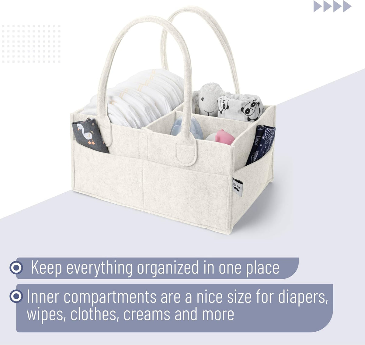 Baby Diaper Caddy Organizer, Gray, Medium