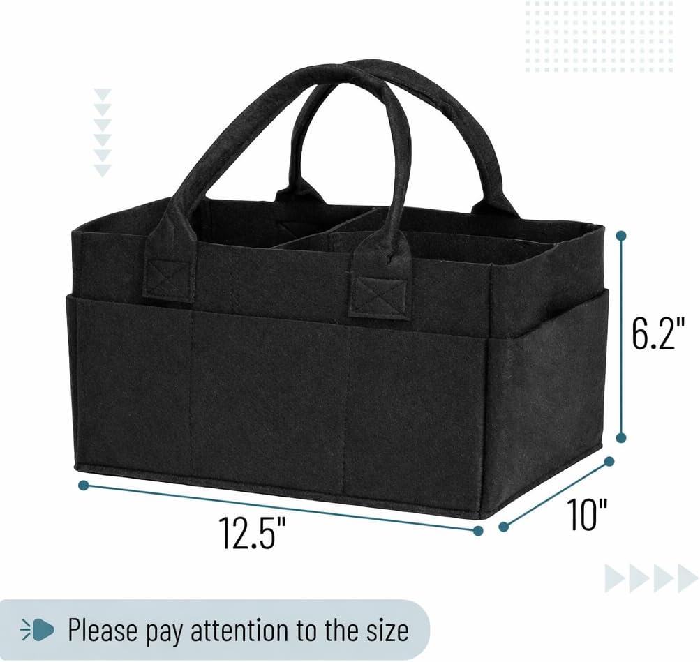 Baby Diaper Caddy Organizer, Gray, Medium