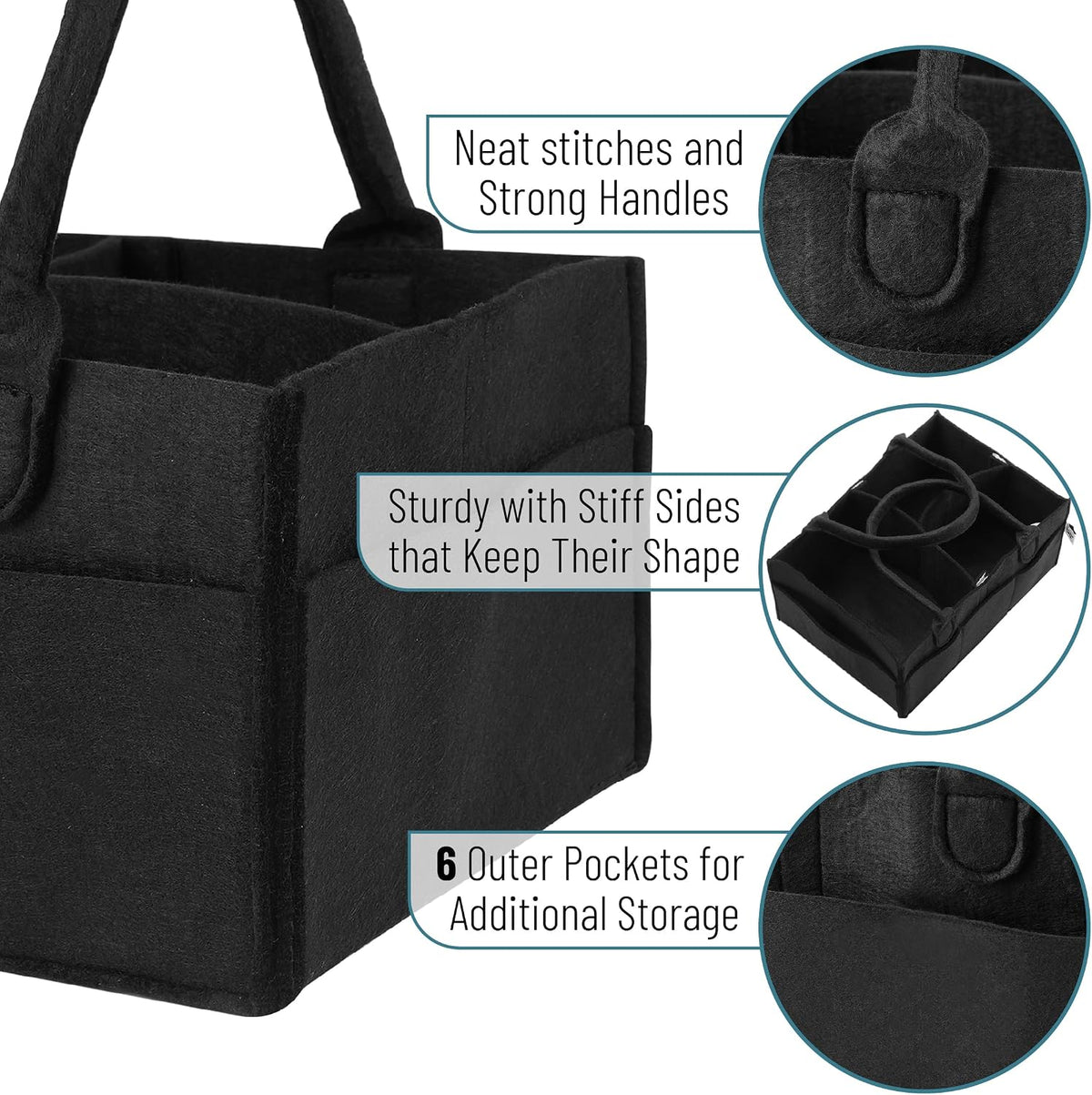 Baby Diaper Caddy Organizer, Gray, Medium