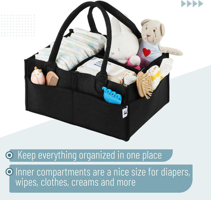 Baby Diaper Caddy Organizer, Gray, Medium
