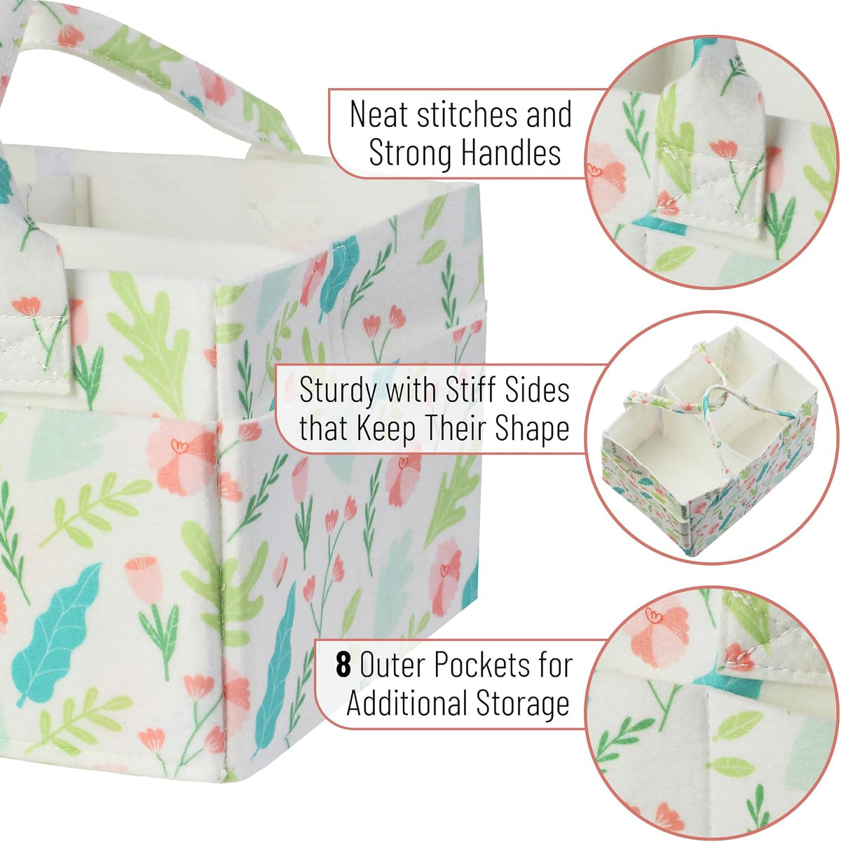 Baby Diaper Caddy Organizer, Gray, Medium