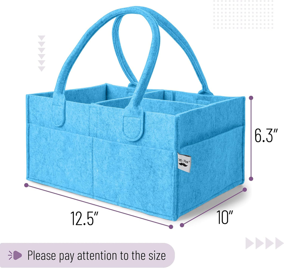 Baby Diaper Caddy Organizer, Gray, Medium