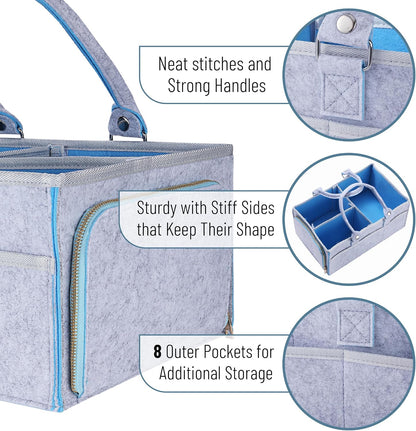 Baby Diaper Caddy Organizer, Gray, Medium