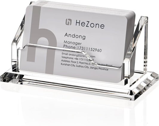 Acrylic Card Holder Clear Horizontal Business Card Organizer Stand for Desk 1 Slots Business Cards Stand for Women and Men,Office Desk Accessories,Organize 50 Cards-1 Pack
