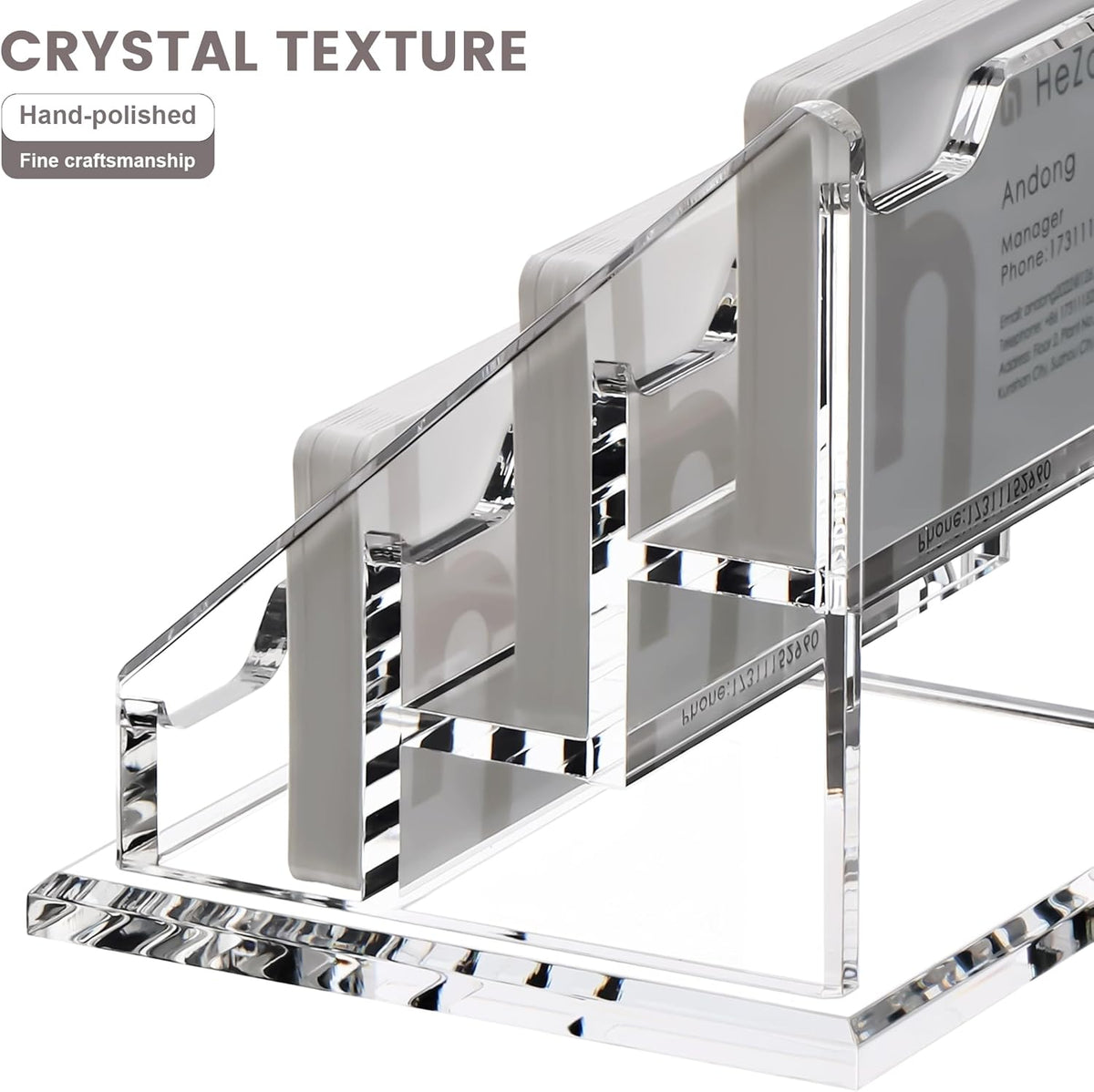 Acrylic Card Holder Clear Horizontal Business Card Organizer Stand for Desk 1 Slots Business Cards Stand for Women and Men,Office Desk Accessories,Organize 50 Cards-1 Pack